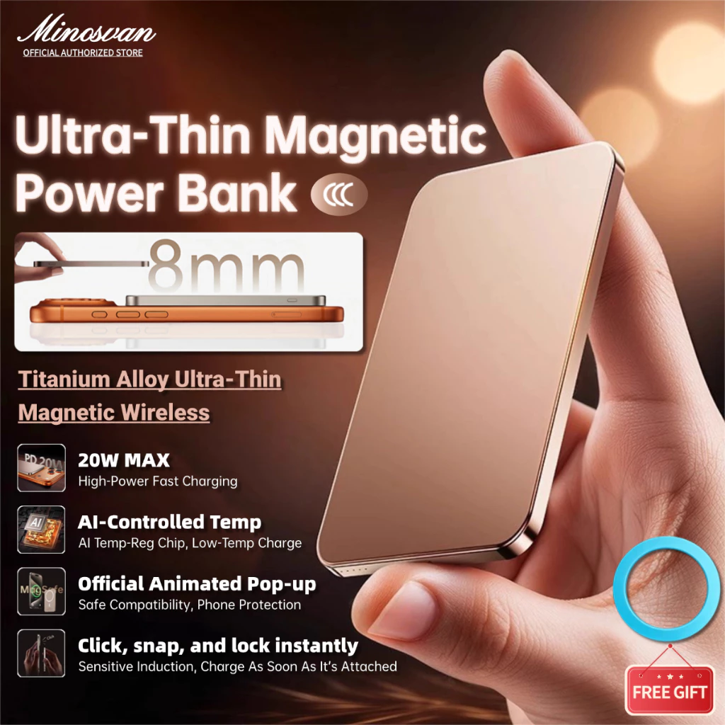 Ultra-Thin Magnetic Wireless Power Bank 20000mah Fast Charging